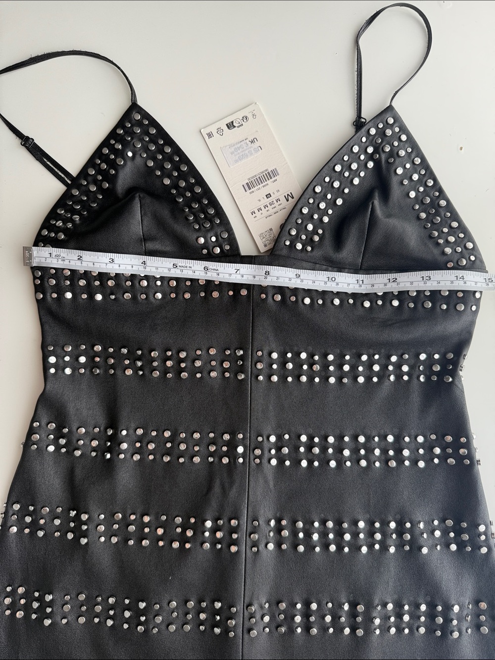 Zara Dress leather genuine Studded mini  Ludovic de saint Sernin New size M - Picture 6 of 9